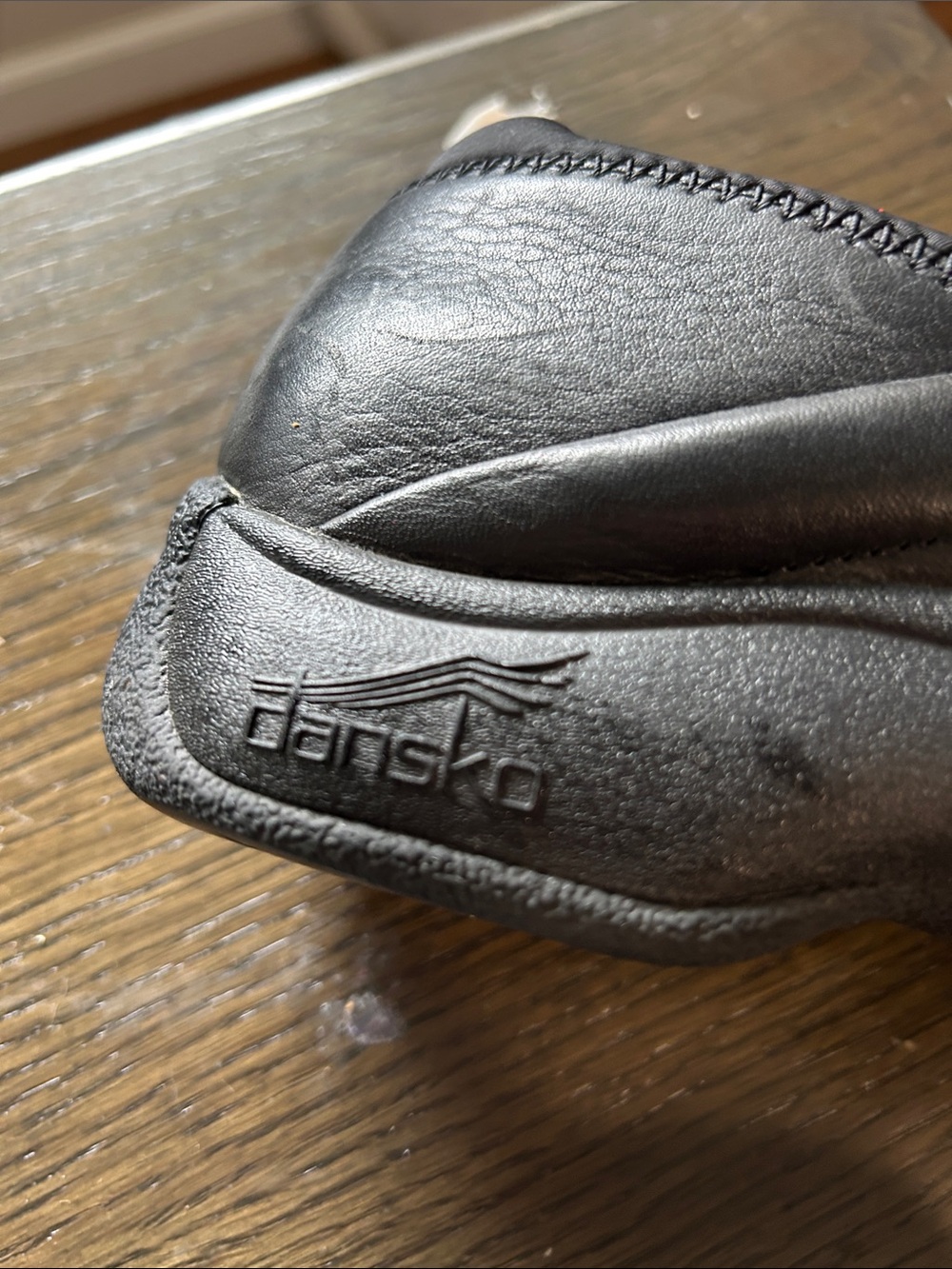 Dansko Non Slip Black Leather Slip-On Clogs View 5